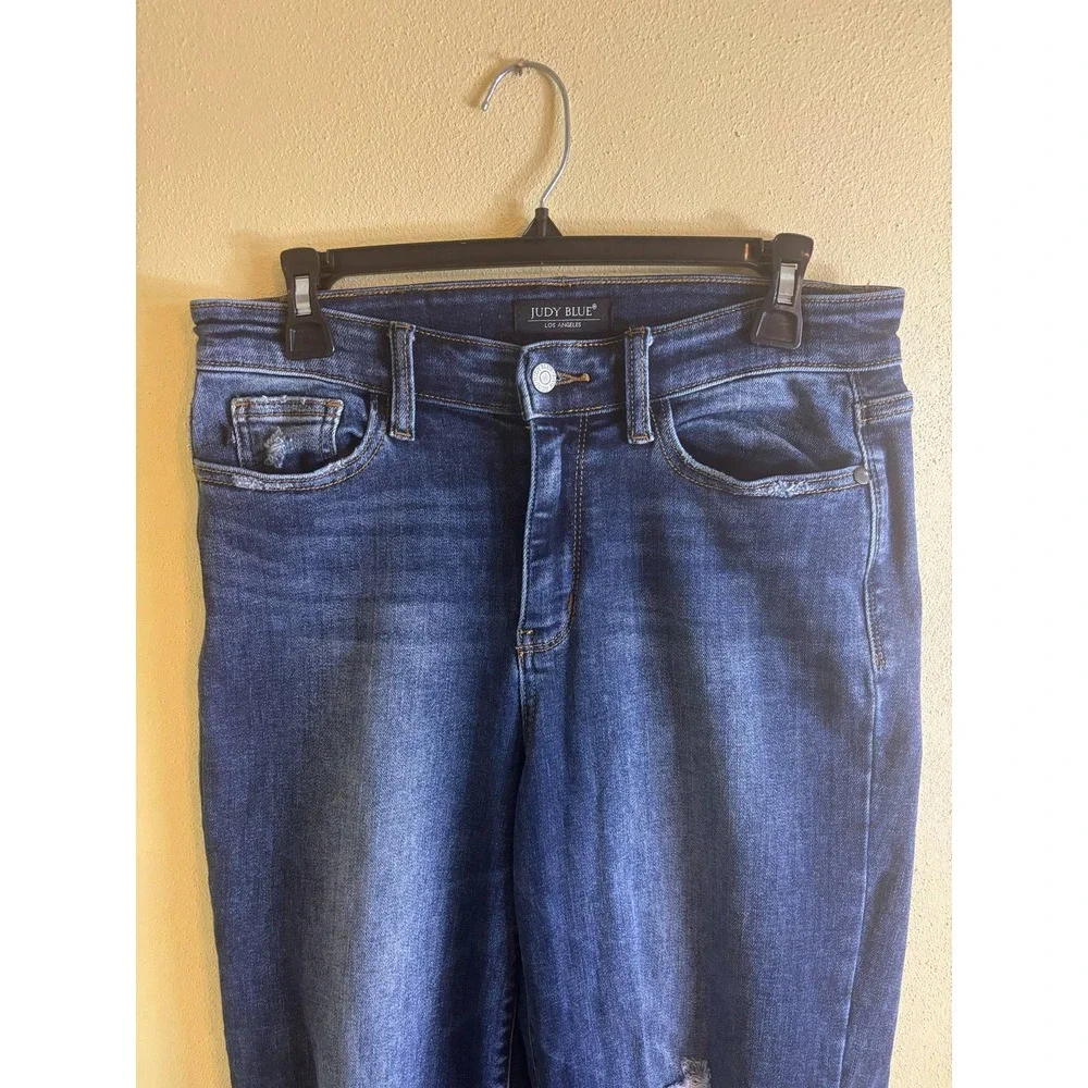 Judy Blue Straight Fit‎ Women's Denim Blue Jeans Distressed Size 7/28